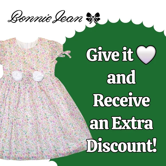 Bonnie Jean Girls' Kids Pastel Floral Dress White Accents Lining Size 12 Months - Picture 9 of 9